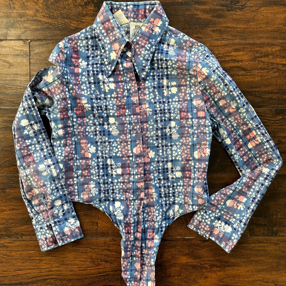 Vintage Floral Plaid Crop Top